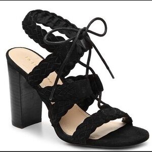 BCBGeneration Lorette-X black suede lace-up sandal women’s 9.5
